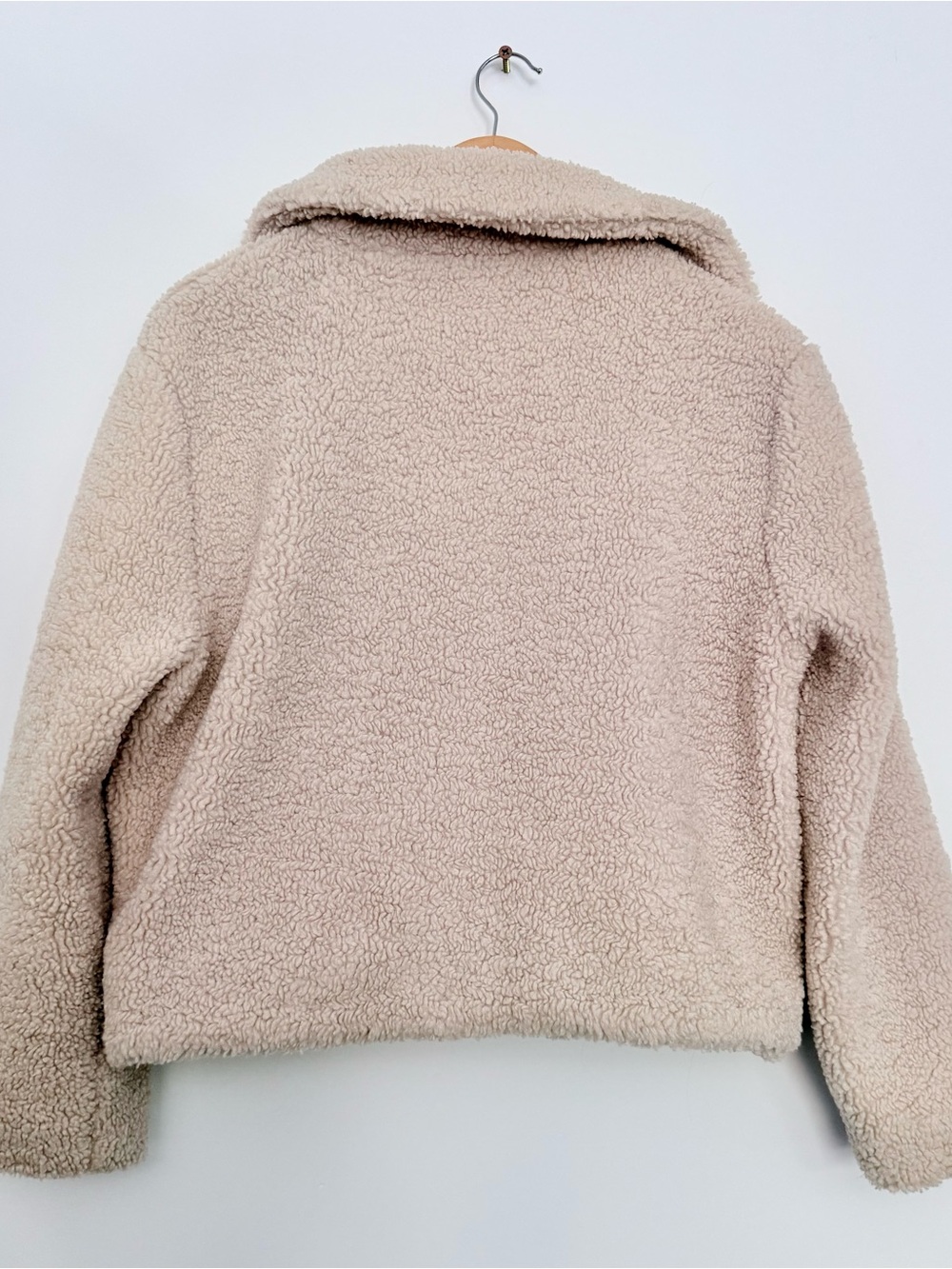 Zara Beige Teddy Jacket - Plush Sherpa Coat - Picture 2 of 3